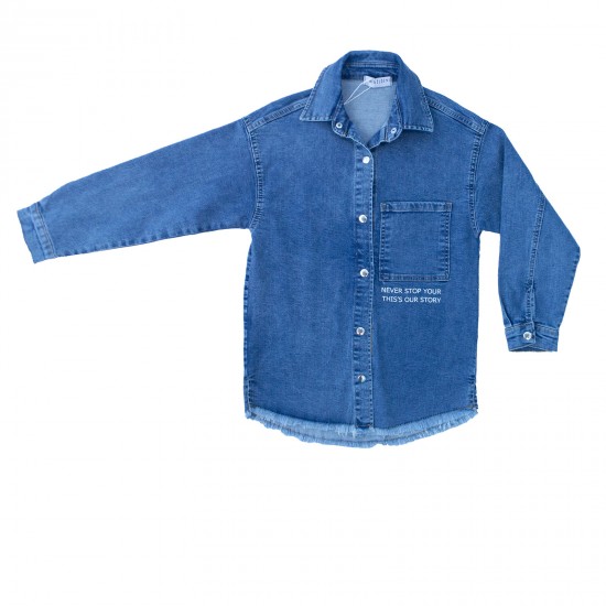 Рубашка джинс для девочки - LX-204 - 39998